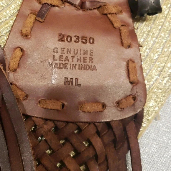 Leather belt made in India size M-L NWOT - Picture 4 of 5